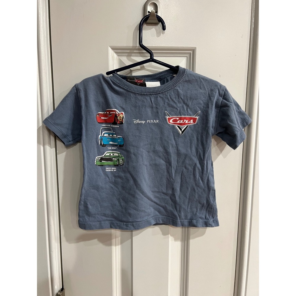 Zara Kids Disney Pixar Cars Graphic T-Shirt Blue Size 2 92cm Lightning McQueen